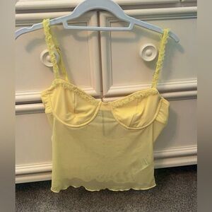 Unworn yellow mesh tank top
